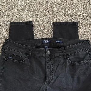 Chaps Jeans Womens Plus 18W Black Mid Rise Skinny Super Soft Stretch no tags guc